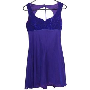 Blondie and Me Evening by Linda Bernell Blue Purple Velvet Shimmery Dress Size 6